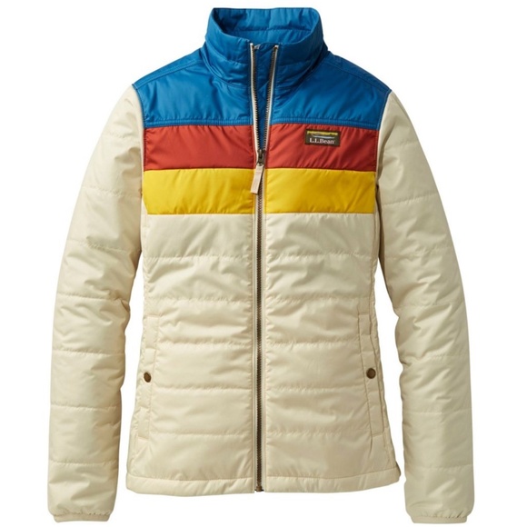 L.L.Bean Women's Mountain Classic Puffer Jacket, Colorblock Size L - Picture 1 of 6